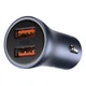 Автомобильное зарядное устройство Baseus Golden Contactor Pro Dual Quick Charger Car Charger Быстрая зарядка Quick Charge 3.0 40W USB + USB Зарядка в авто (CCJD-A0G) Grey - изображение 2