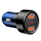 Автомобільний зарядний пристрій Baseus Magic Series Dual QC Digital Display 45W 6A Швидка зарядка Quick Charge 3.0 Зарядка в авто Blue - зображення 2