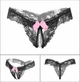 Кружевные трусики с открытым доступом и жемчугом Sexy OneSize черный (8-29) - изображение 2