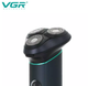 Аккумуляторная водонепроницаемая электробритва роторная VGR 5W USB с плавающими головками - изображение 12