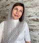 Легкий фатиновый шарф Горох 150*45 см серый - изображение 2