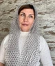 Легкий фатиновый шарф Горох 150*45 см серый - изображение 3