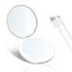 Карманное зеркало с подсветкой LED J-Mirror MakeUp D8 косметическое, двойное, регулировка яркости, USB Белое - изображение 3