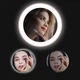 Карманное зеркало с подсветкой LED J-Mirror MakeUp D8 косметическое, двойное, регулировка яркости, USB Розовое - изображение 3