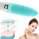 Щітка для миття тіла силіконова Bathlux AM42 масажна, вібраційна, глибокого очищення шкіри під час прийняття душу або ванної кімнати Білий з блакитним - зображення 6