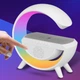 Портативна колонка Bluetooth 3в1 SUNROZ WirelessCharger R99 з RGB нічником та бездротовою зарядкою Білий - зображення 8