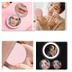Кишенькове дзеркало з підсвічуванням LED J-Mirror MakeUp D8 косметичне, подвійне, регулювання яскравості, USB Рожеве - зображення 2