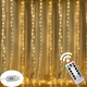 Светодиодная гирлянда штора 3м×3м с крючками 300 LED медная с пультом "Водопад" 3м×3м - изображение 2