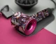 Вінілова захисна наклейка на фен Dyson багряний мармур з білими розводами, арт.711097 - зображення 3
