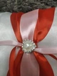 Свадебная подушечка для Обручальных колец Wedding Styduo dekory Белая с брошкой в форме сердца - изображение 2
