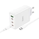 Зарядний пристрій із швидкою зарядкою PD100W + кабель Type-C HOCO N31 |3Type-C/1USB, 100W/5A, PD/QC| Білий - зображення 1