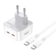 Сетевое зарядное устройство с быстрой зарядкой + кабель Type-C BOROFONE BA76A |2Type-C/PD35W| Белый - изображение 6