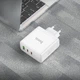 Зарядное устройство с быстрой зарядкой PD65W HOCO N30 |2Type-C/1USB, PD/QC| Белый - изображение 8