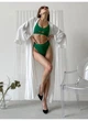 Купальник трикотажний топ з вирізом внизу та високі плавки Modern Boutique зелений, S К854 - изображение 5