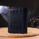 Вертикальный женский кошелек CANPELLINI из натуральной кожи с тиснением под крокодила с монетницей Синий (bg216fash77) - изображение 14