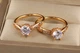 Кольцо Xuping Jewelry фианит на ножке в форме короны золотистое - изображение 2