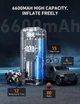 Портативный насос для накачки шин AstroAI Tire Inflator с аккумулятором 6600 мАч и шнуром постоянного тока - изображение 4