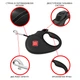 Поводок-рулетка для собак WAUDOG R-leash, рисунок "Colors of freedom", XS, до 12 кг, 3 м, светоотражающая лента - изображение 6