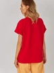 T-shirt damski luźny KOLORLI Love One Size Czerwony (5903738175017) - obraz 2
