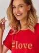 T-shirt damski luźny KOLORLI Love One Size Czerwony (5903738175017) - obraz 6