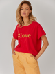 T-shirt damski luźny KOLORLI Love One Size Czerwony (5903738175017) - obraz 1