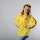 Женская туника с длинным рукавом, с пояском, вышивка - колокольчики, ткань оникс, цвет - желтый, размер 48-50, Світлана-К - изображение 1