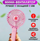 Вентилятор аккумуляторный Handy Mini Fan портативный складной от USB Розовый - изображение 1