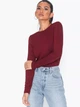Чоловічий лонгслів NLY trend 092322 XS (97925XS) Бордовий - зображення 1