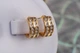 Сережки кільця Хuping Jewelry дві смуги ззаду візерунок 1.2 см золотисті - зображення 1
