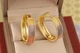 Серьги кольца Xuping Jewelry радуга с камнями 2.8 см лимонное золото - изображение 2