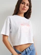 Футболка оверсайз короткая женская Converse Womens Knit T-Shirt 10025497-102 L Белая (194434145427) - изображение 4