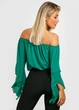 Блуза с фигурными рукавами Boohoo Зеленая (10317 S/42) - изображение 7