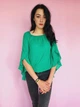 Блуза с фигурными рукавами Boohoo Зеленая (10317 S/42) - изображение 9