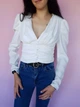 Блуза укороченная с пуговицами Boohoo Айвори (10266 M/44) - изображение 5