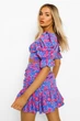 Топ на пуговичках в цветы Boohoo Синий (10318 M/44) - изображение 5