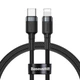 Дата кабель USB-C to Lightning 1.0m 18W 2.1A Cafule Black-Grey Baseus (CATLKLF-G1) - изображение 1