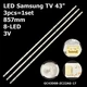 LED підсвітка Samsung TV 43" inch 857mm 3V GC43D08-ZC22AG-14 GC43D08-ZC22AG-17E GC43D08-ZC22AG-25E 3pcs=1set - изображение 1