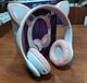 Беспроводные Bluetooth наушники с подсветкой кошачьи ушки CAT EAR RGB Розовые - изображение 10