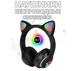 Бездротові Bluetooth навушники з підсвічуванням котячі вушка CAT EAR RGB Чорні - зображення 1