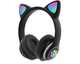 Бездротові Bluetooth навушники з підсвічуванням котячі вушка CAT EAR RGB Чорні - зображення 7