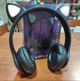Бездротові Bluetooth навушники з підсвічуванням котячі вушка CAT EAR RGB Чорні - зображення 9