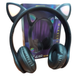 Бездротові Bluetooth навушники з підсвічуванням котячі вушка CAT EAR RGB Чорні - зображення 14