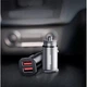 Автомобильное зарядное устройство Baseus Square Metal 30W Быстрая зарядка Quick Charge 3.0 2USB 5A Зарядка в авто Black - изображение 15