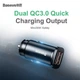Автомобильное зарядное устройство Baseus Square Metal 30W Быстрая зарядка Quick Charge 3.0 2USB 5A Зарядка в авто Black - изображение 11