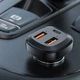 Автомобільний зарядний пристрій ACEFAST B9 66W (2USB-A+USB-C) Швидка зарядка Quick Charge 3.0 Three Port Metal Car Charger Зарядка в авто (Black) - зображення 2
