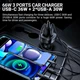 Автомобільний зарядний пристрій ACEFAST B9 66W (2USB-A+USB-C) Швидка зарядка Quick Charge 3.0 Three Port Metal Car Charger Зарядка в авто (Black) - зображення 8