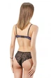 Комплект женский кружевной топ и трусики-бразилиана Felisiya Lingerie Черный с сиреневым 2002+209-079x170/774 XL - изображение 3