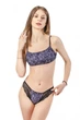 Комплект женский кружевной топ и стринги Felisiya Lingerie Сиреневый с черным 2002+220-079x170/774 L - изображение 1