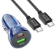 Авто зарядное устройство с быстрой зарядкой + кабель Type-C HOCO Z47A |1USB/1Type-C, 30W| Синий - изображение 1
