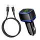 Авто зарядний пристрій з швидкою зарядкою + кабель Lightning BOROFONE BZ14A |USB/Type-C, PD20W+QC3.0| Чорний - зображення 3